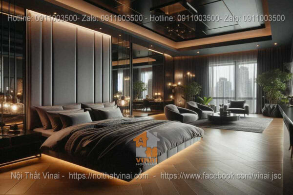 Mẫu thiết kế phòng ngủ biệt thự phong cách luxury 1