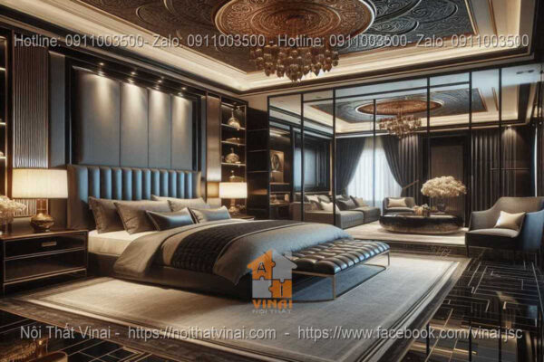 Mẫu thiết kế phòng ngủ biệt thự phong cách Luxury 13