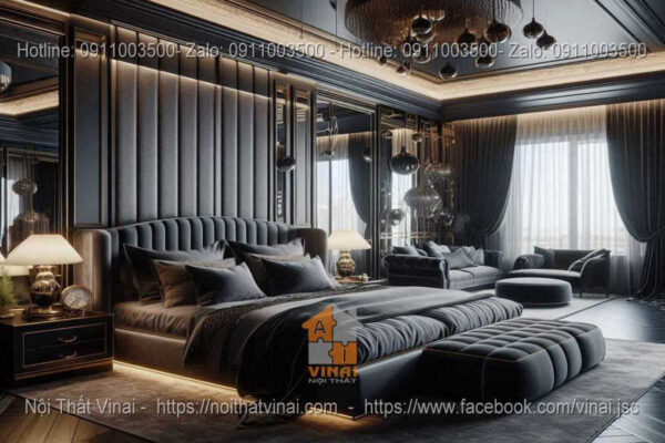Mẫu thiết kế phòng ngủ biệt thự phong cách Luxury 14