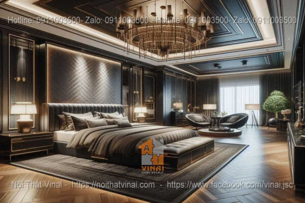 Mẫu thiết kế phòng ngủ biệt thự phong cách Luxury 2