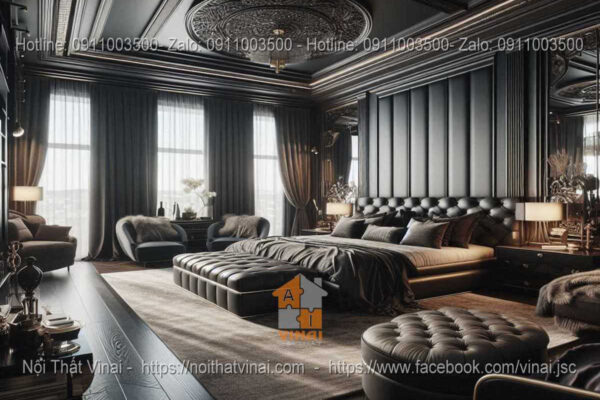 Mẫu thiết kế phòng ngủ biệt thự phong cách Luxury 4
