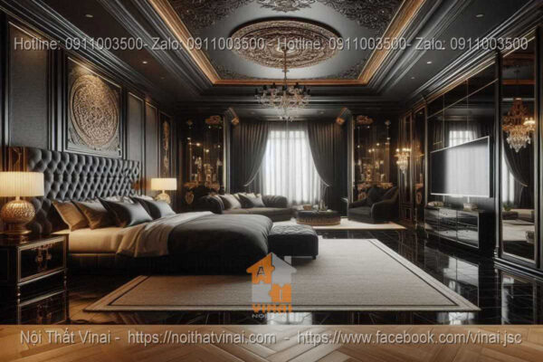 Mẫu thiết kế phòng ngủ biệt thự phong cách Luxury 9