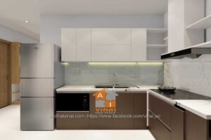 Nội thất phòng bếp chung cư Vinhomes Smart City Tây Mỗ căn 2 ngủ