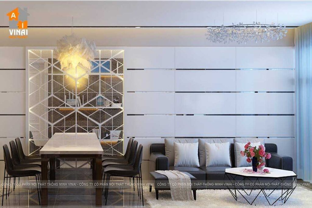 Nội thất phòng khách chung cư HD Mon City căn 4A-17-4