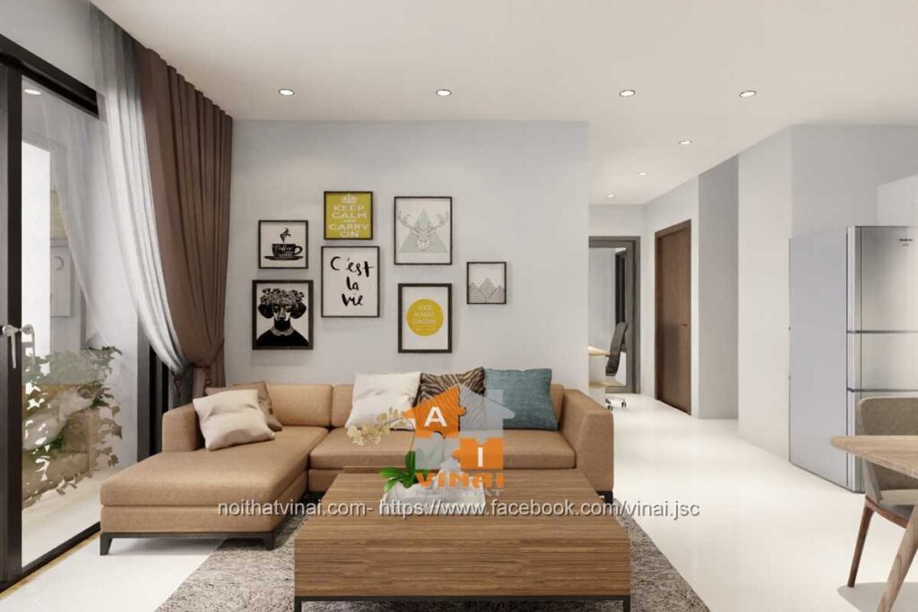 Nội thất phòng khách chung cư Vinhomes Smart City Tây Mỗ căn 2 ngủ-1