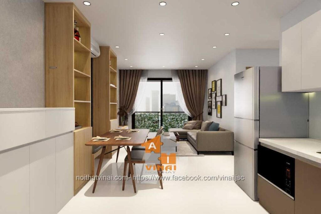 Nội thất phòng khách chung cư Vinhomes Smart City Tây Mỗ căn 2 ngủ-5