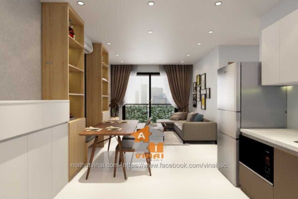 Nội thất phòng khách chung cư Vinhomes Smart City Tây Mỗ căn 2 ngủ-5