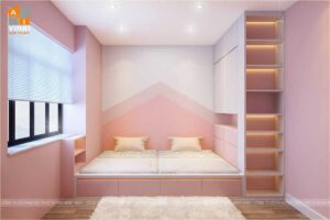Nội thất phòng ngủ bé gái chung cư HD Mon City căn 4A-17-1