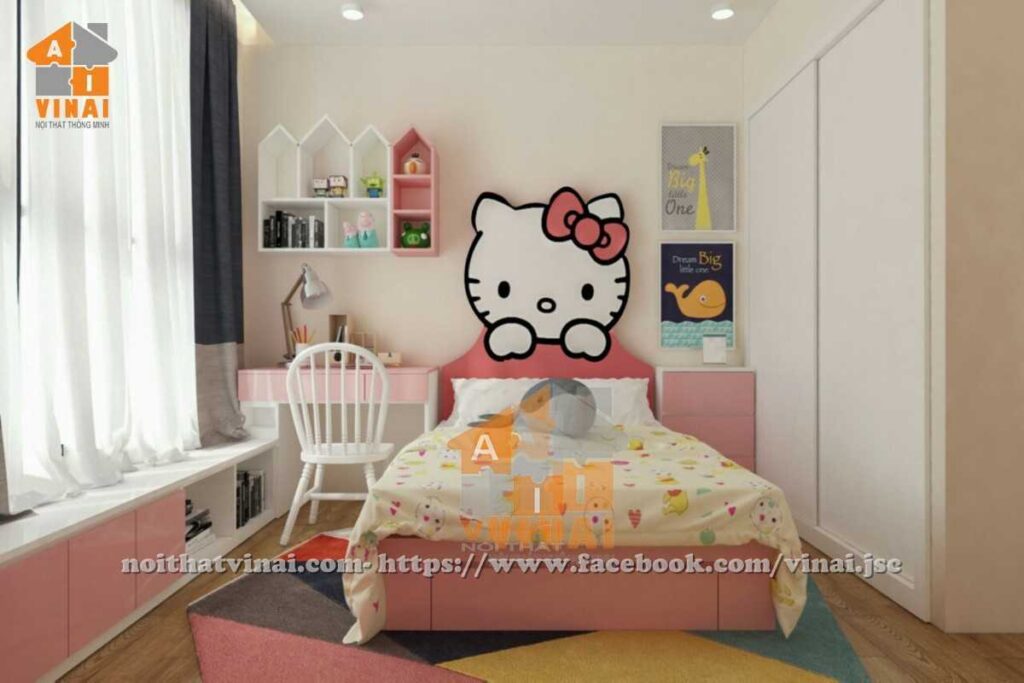 Nội thất phòng ngủ bé gái chung cư Park Hill tòa P10 căn 1508- 2 phòng ngủ -1