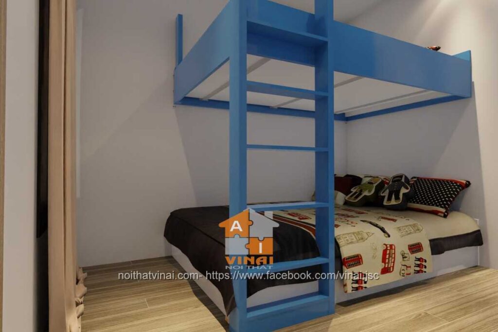 Nội thất phòng ngủ bé trai chung cư Vinhomes Smart City Tây Mỗ căn 2 ngủ