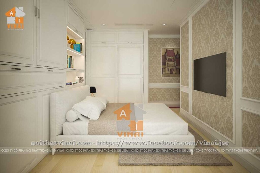 Nội thất tân cổ điển phòng ngủ master chung cư Park Hill tòa P10 căn 1508- 2 phòng ngủ-2