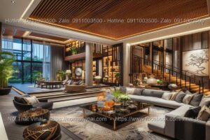 Phòng khách biệt thự hiện đại với thiết kế theo phong cách châu Âu 14