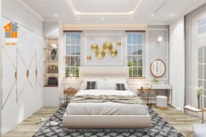Nội thất biệt thự Vinhomé Riverside The Harmony- Phòng ngủ master