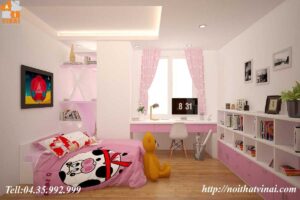Nội thất phòng ngủ bé gái chung cư CT3 Trung Văn-Nam Từ Liêm-Hà Nội