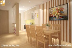 Nội thất phòng khách- bếp chung cư CT3 Trung Văn-Nam Từ Liêm-Hà Nội