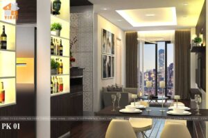 Nội thất phòng khách chung cư Imperia Garden căn 13 tòa C