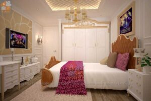 Nội thất tân cổ điển phòng ngủ chung cư Royal City