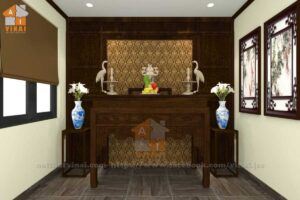 Nội thất phòng thờ nhà lô 5 tầng Dịch Vọng- Cầu Giấy- Hà Nội- phòng thờ