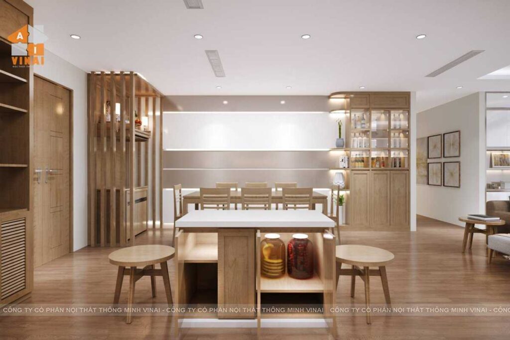 Nội thất phòng bếp chung cư Imperia Garden Nguyễn Huy Tưởng