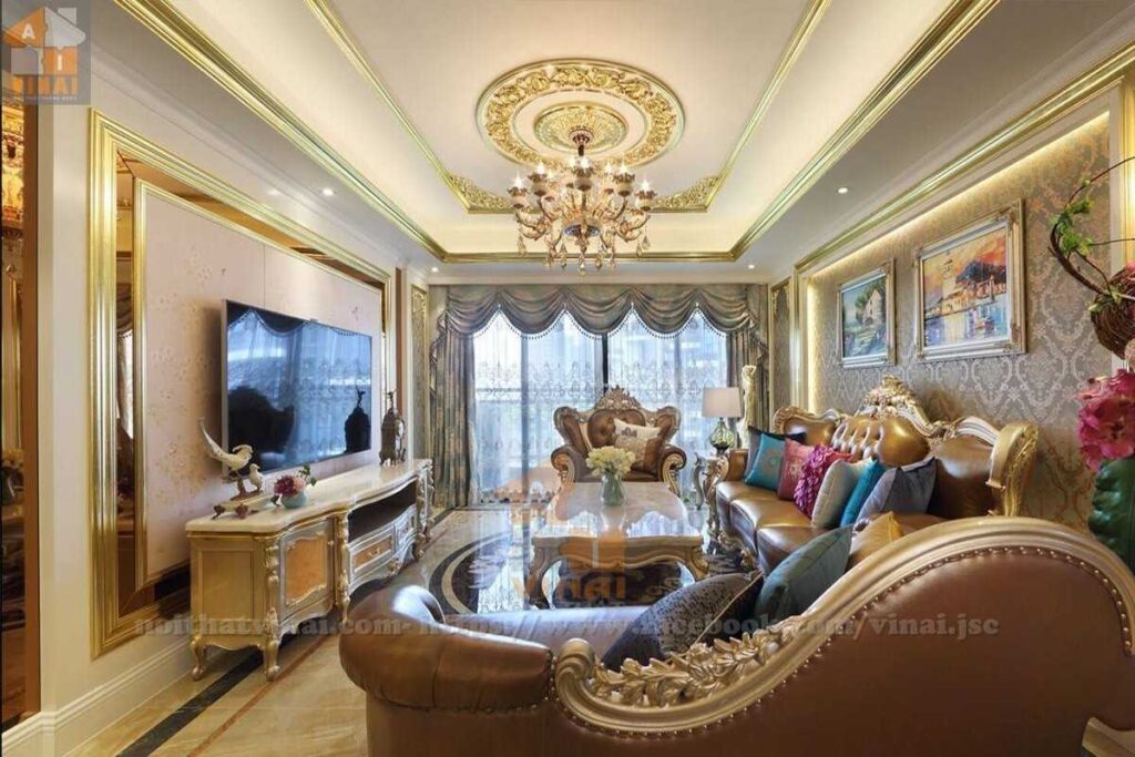 Nội thất phòng khách biệt cổ điển chung cư Times City
