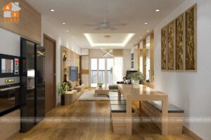 Nội thất phòng khách chung cư five star Kim Giang