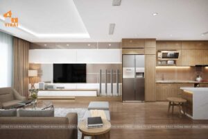 Nội thất phòng khách chung cư Imperia Garden Nguyễn Huy Tưởng