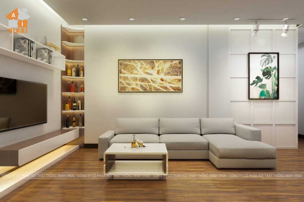 Nội thất phòng khách chung cư New Horizon- 87 Lĩnh Nam