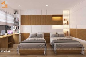 Nội thất phòng ngủ 2 chung cư Park Hill 117m2-P11