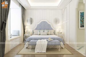 Nội thất tân cổ điển phòng ngủ 2 chung cư times city