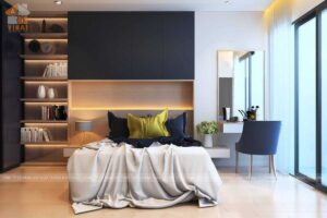 Nội thất phòng ngủ master chung cư Ecogreen căn Ct3-C16