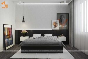 Nội thất phòng ngủ master chung cư Gold Mark City- căn 2 ngủ