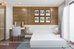 Nội thất phòng ngủ master chung cư Imperia Garden căn góc 2 ngủ