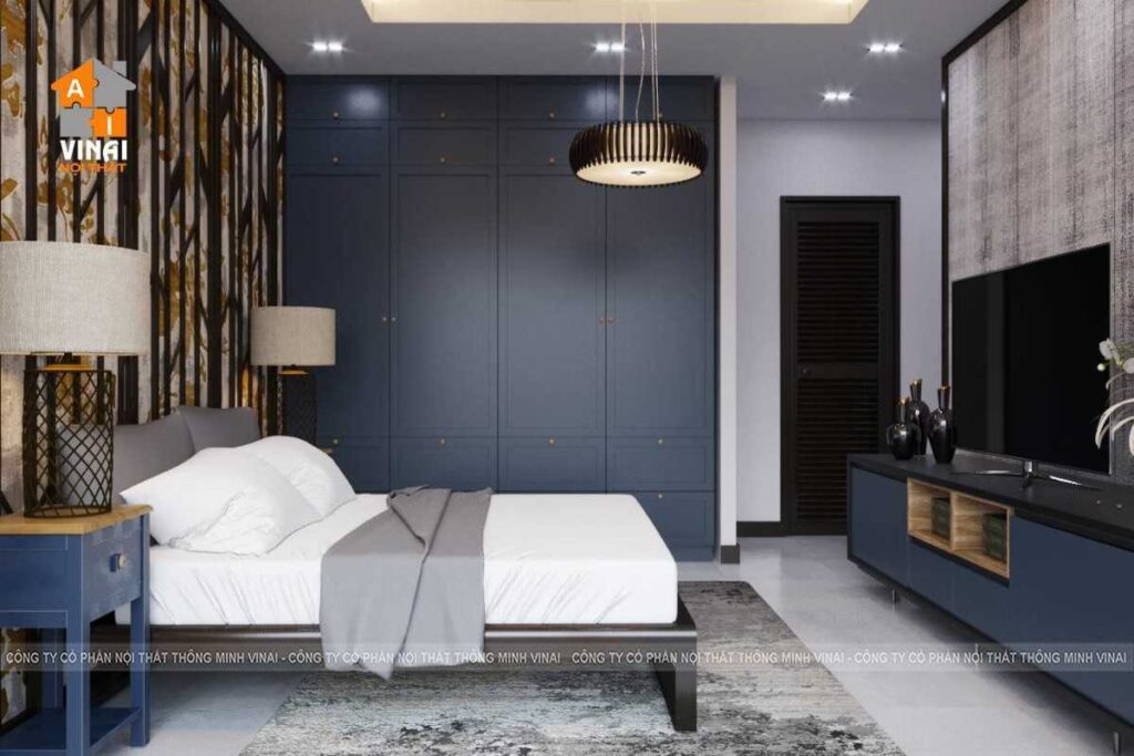 Nội thất phòng ngủ master- chung cu Metropolis- tòa M1-căn 2 ngủ