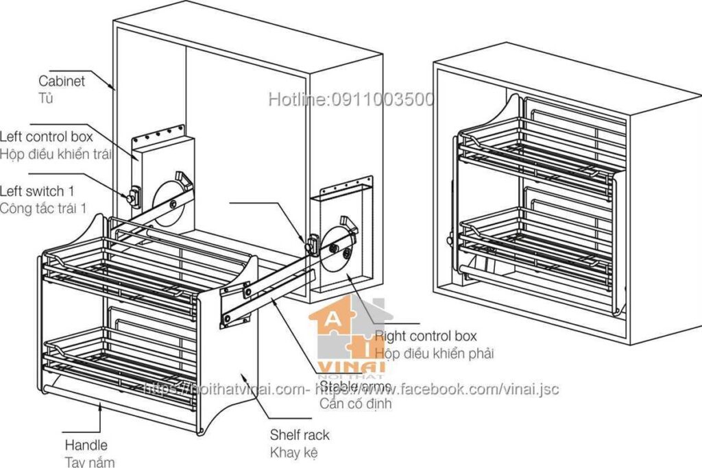 Cấu tạo giá bát nâng hạ