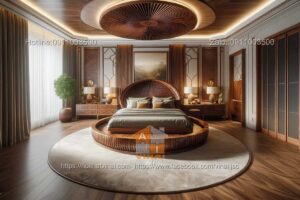 Mẫu giường ngủ gỗ óc chó độc đáo 7