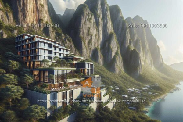 Mẫu thiết kế khách sạn nghỉ dưỡng trên núi sang trọng hiện đại 2