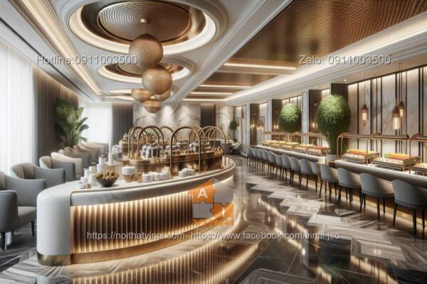 Mẫu thiết kế nhà hàng buffet khách sạn sang trọng cao cấp 5 sao 11