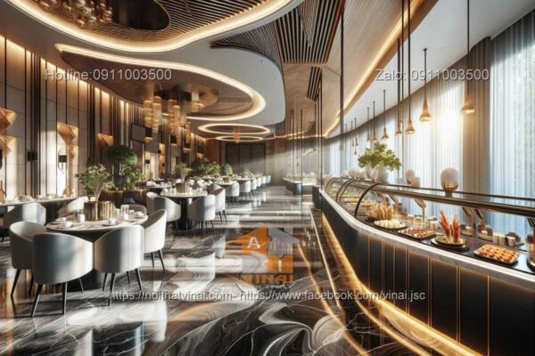 Mẫu thiết kế nhà hàng buffet khách sạn sang trọng cao cấp 5 sao 4