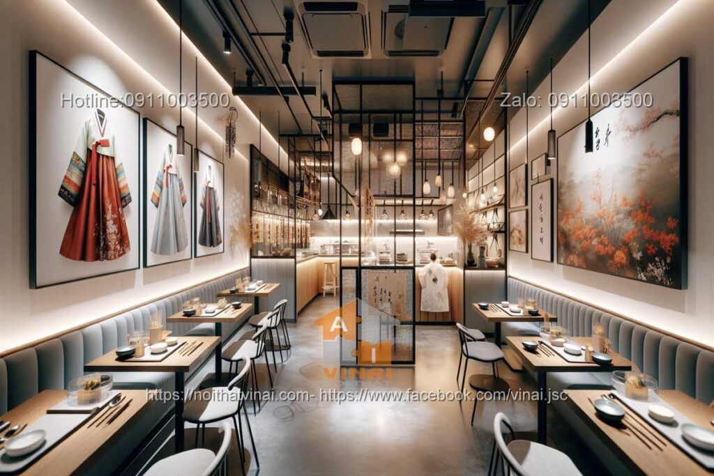 Mẫu thiết kế nhà hàng Hàn Quố nhỏ -7