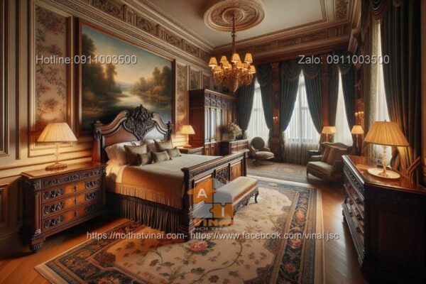 Mẫu thiết kế nội thất khách sạn phòng president suite cổ điển 7