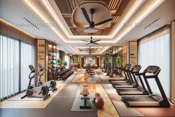 Mẫu thiết kế nội thất phòng gym tiện nghi thoải mái 2