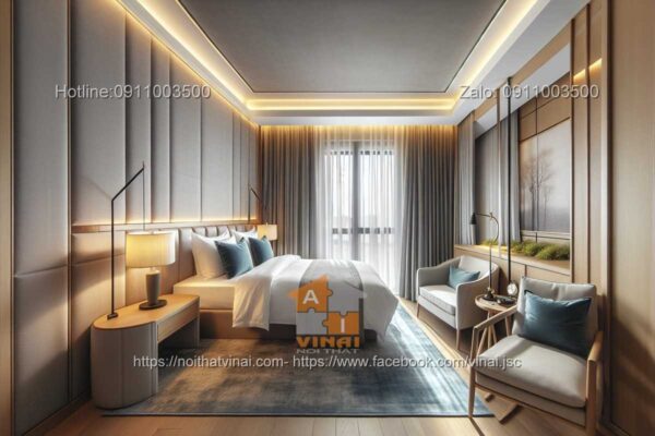 Mẫu thiết kế nội thất phòng ngủ đơn hạng standard khách sạn 5 sao 15