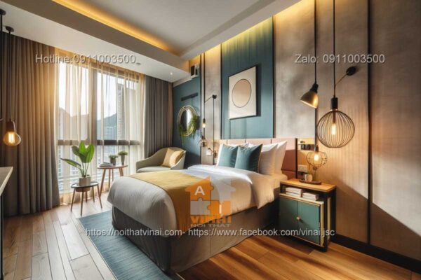 Mẫu thiết kế nội thất phòng ngủ đơn hạng standard khách sạn 5 sao 4