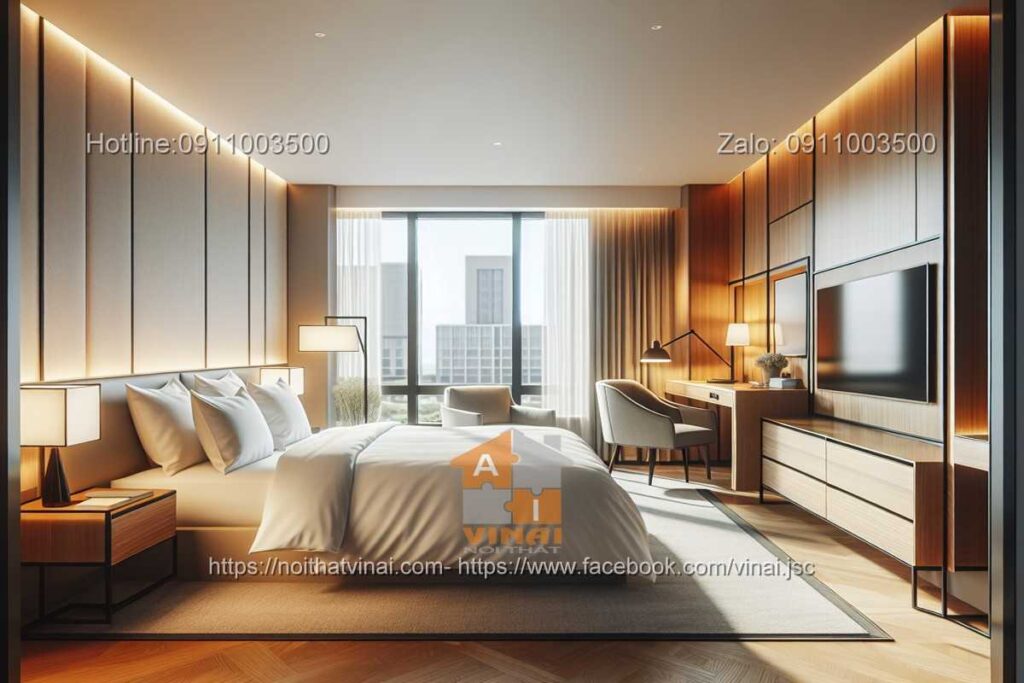 Mẫu thiết kế nội thất phòng ngủ đơn hạng standard khách sạn 5 sao 9