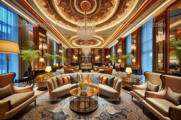 Mẫu thiết kế phòng đón tiếp khách sạn 5 sao quốc tế tân cổ điển sang trọng 1