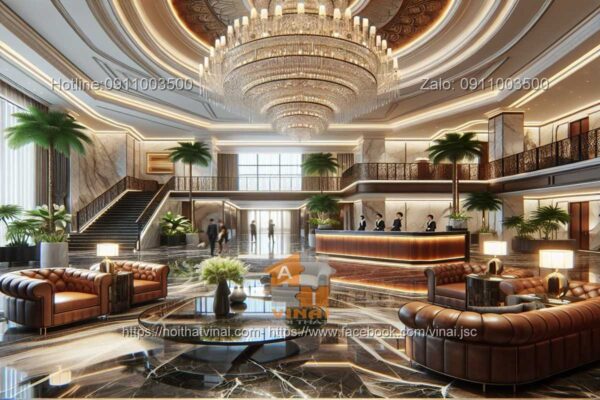 Mẫu thiết kế phòng đón tiếp khách sạn 5 sao quốc tế tân cổ điển sang trọng 4