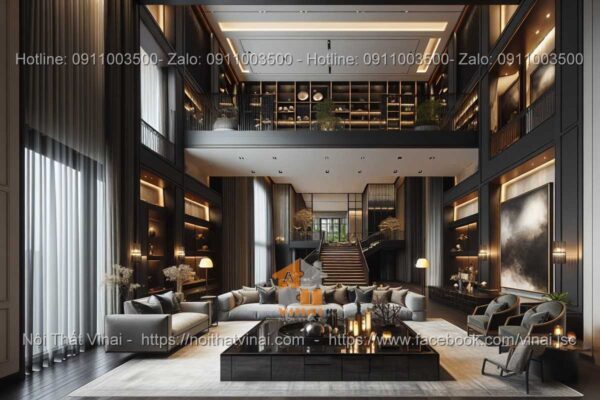 Mẫu thiết kế phòng khách biệt thự phong cách luxury 10