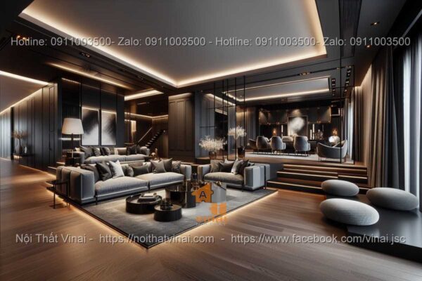 Mẫu thiết kế phòng khách biệt thự phong cách luxury 11