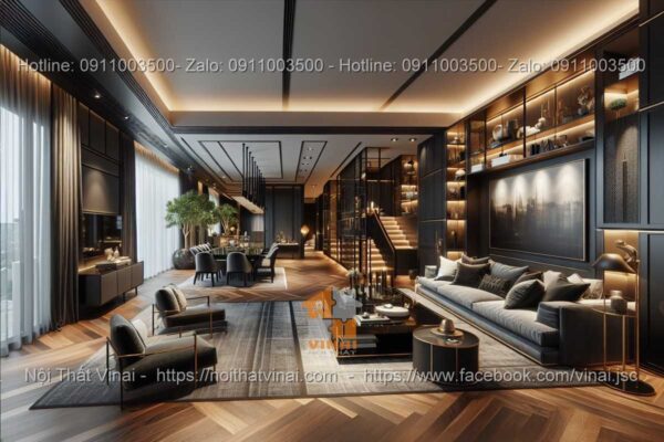 Mẫu thiết kế phòng khách biệt thự phong cách luxury 18