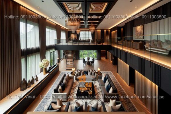 Mẫu thiết kế phòng khách biệt thự phong cách luxury 19